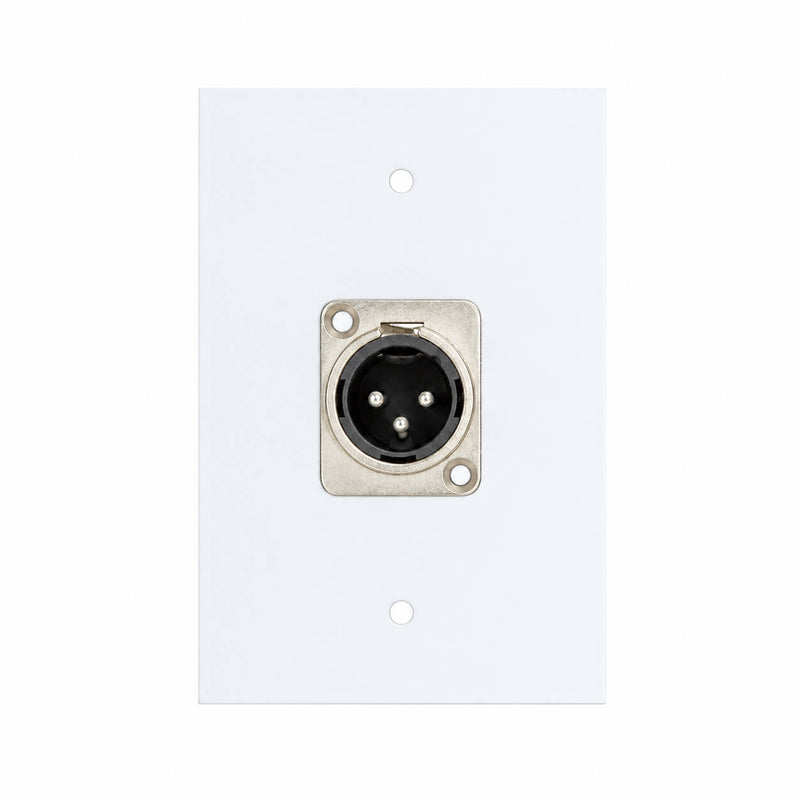 Espelho Metal 1 Furo 4x2 com Conector Xlr Macho Branco