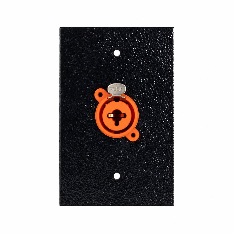 Espelho Metal 1 Furo 4x2 com Conector Combo Profissional Preto