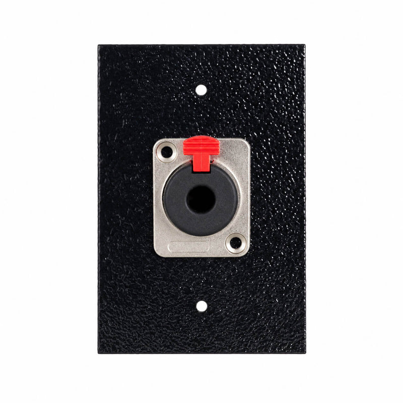 Espelho Metal 1 Furo 4x2 com Conector P10 Fêmea Preto