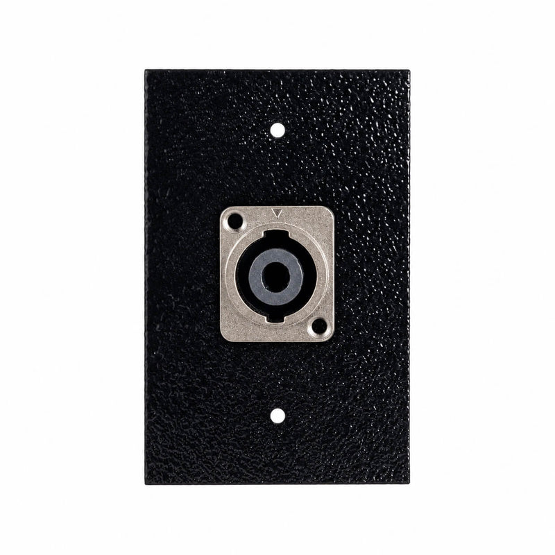 Espelho Metal 1 Furo 4x2 com Conector Speakon Fêmea Preto