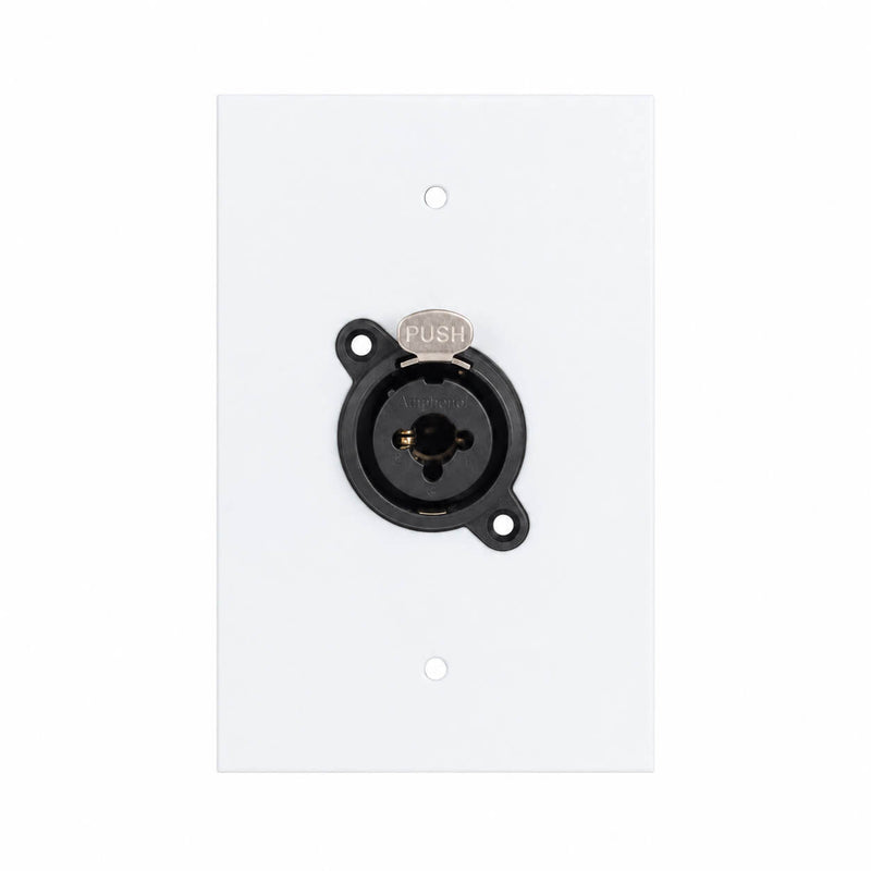 Espelho Metal 1 Furo 4x2 com Conector Combo Amphenol Branco