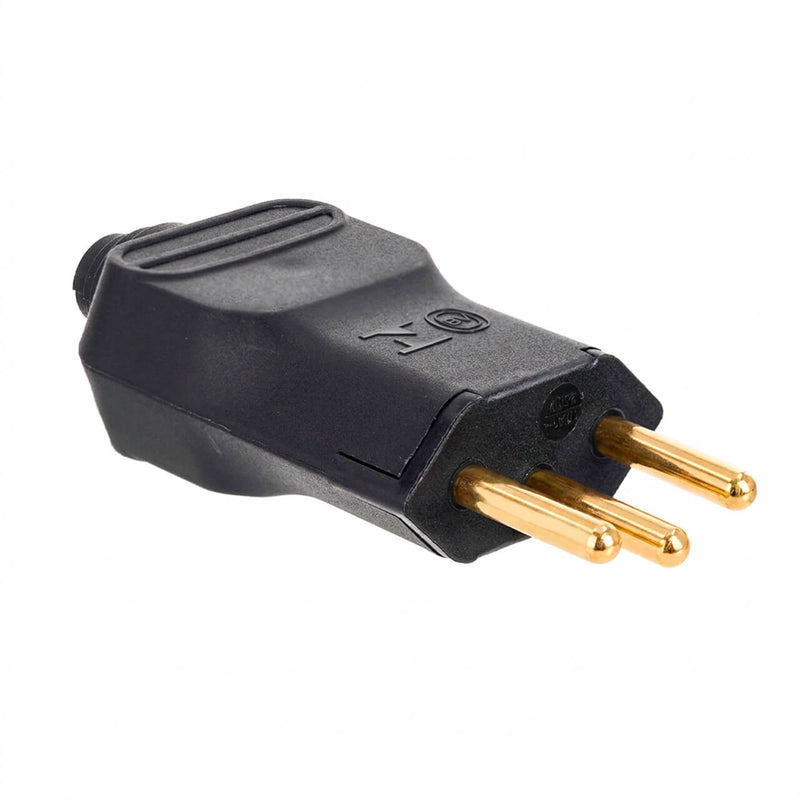 Kit com 10 Plug Macho Tomada Elétrica Reto Tripolar Novo Padrão 10A Preto
