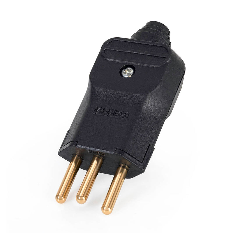Kit com 10 Plug Macho Tomada Elétrica Reto Tripolar Novo Padrão 10A Preto