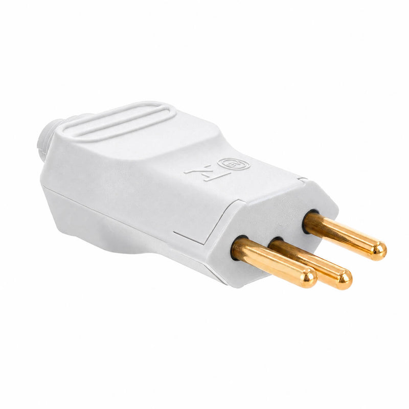 Kit com 5 Plug Macho Tomada Elétrica Reto Tripolar Novo Padrão 10A Branco