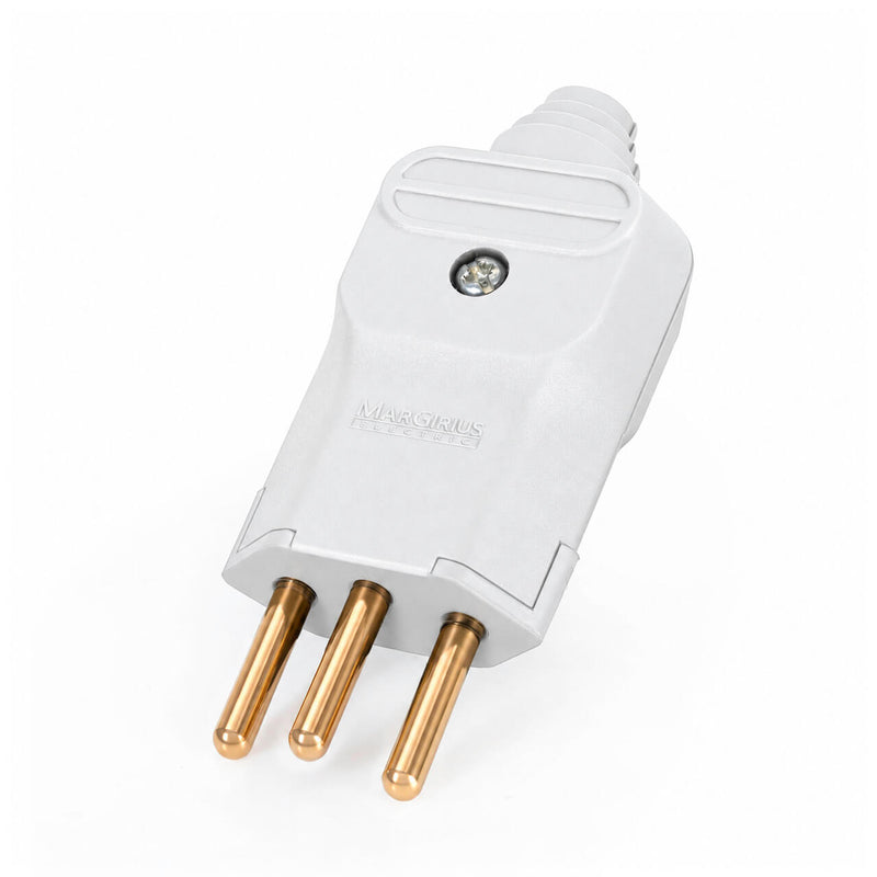 Kit com 5 Plug Macho Tomada Elétrica Reto Tripolar Novo Padrão 10A Branco