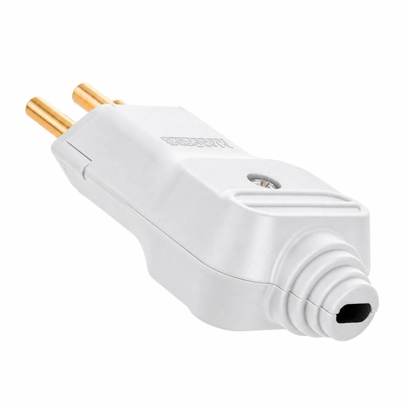 Kit com 5 Plug Macho Tomada Elétrica Reto Tripolar Novo Padrão 10A Branco