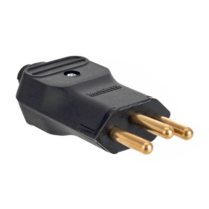 Kit com 5 Plug Macho Tomada Elétrica Reto Tripolar Novo Padrão 20A Preto