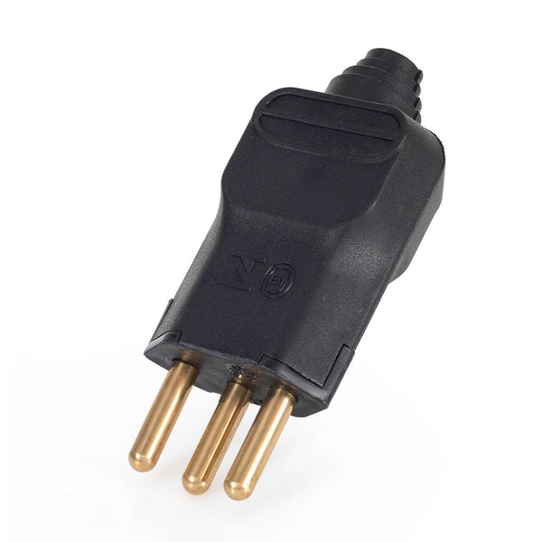 Kit com 10 Plug Macho Tomada Elétrica Reto Tripolar Novo Padrão 20A Preto