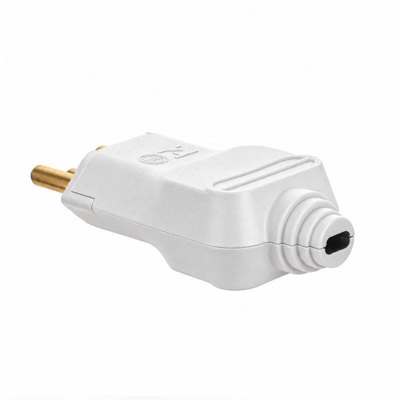 Kit com 10 Plug Macho Tomada Elétrica Reto Tripolar Novo Padrão 20A Branco