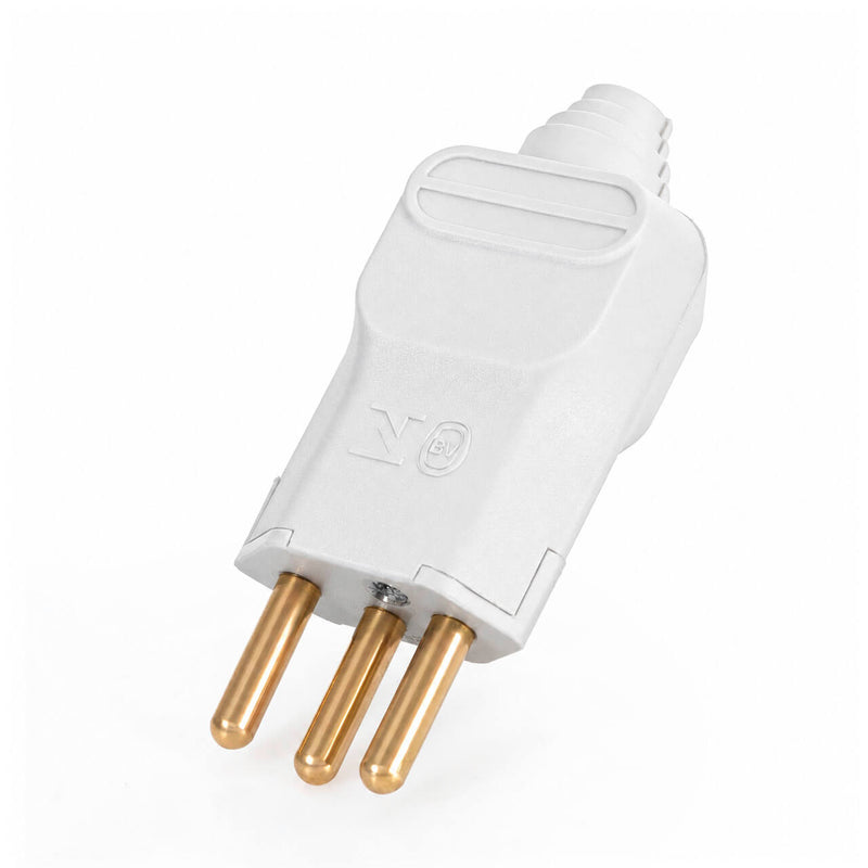 Kit com 10 Plug Macho Tomada Elétrica Reto Tripolar Novo Padrão 20A Branco