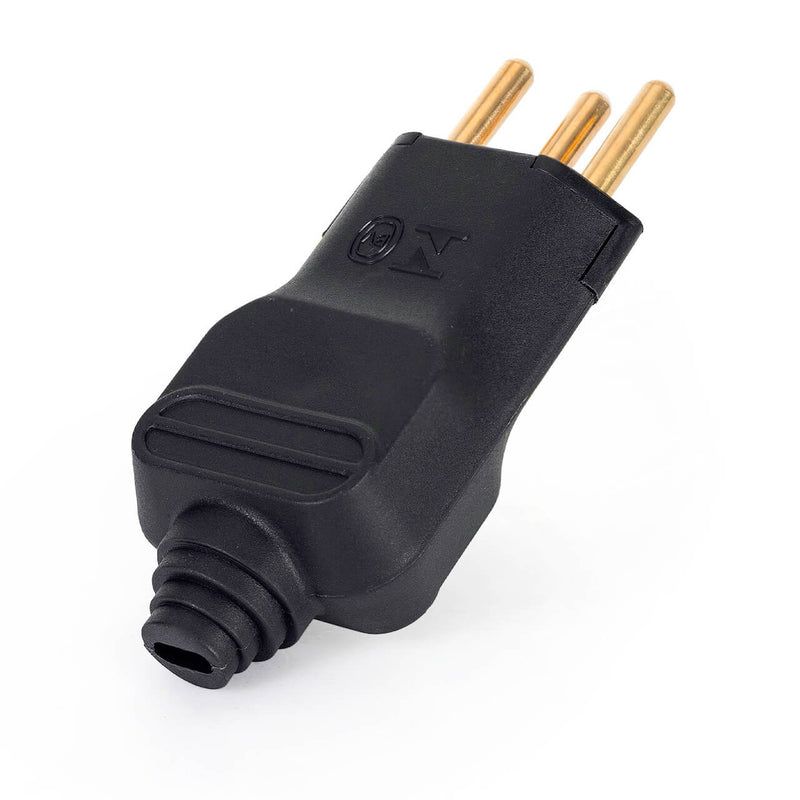 Kit com 5 Plug Macho Tomada Elétrica Reto Tripolar Novo Padrão 10A Preto
