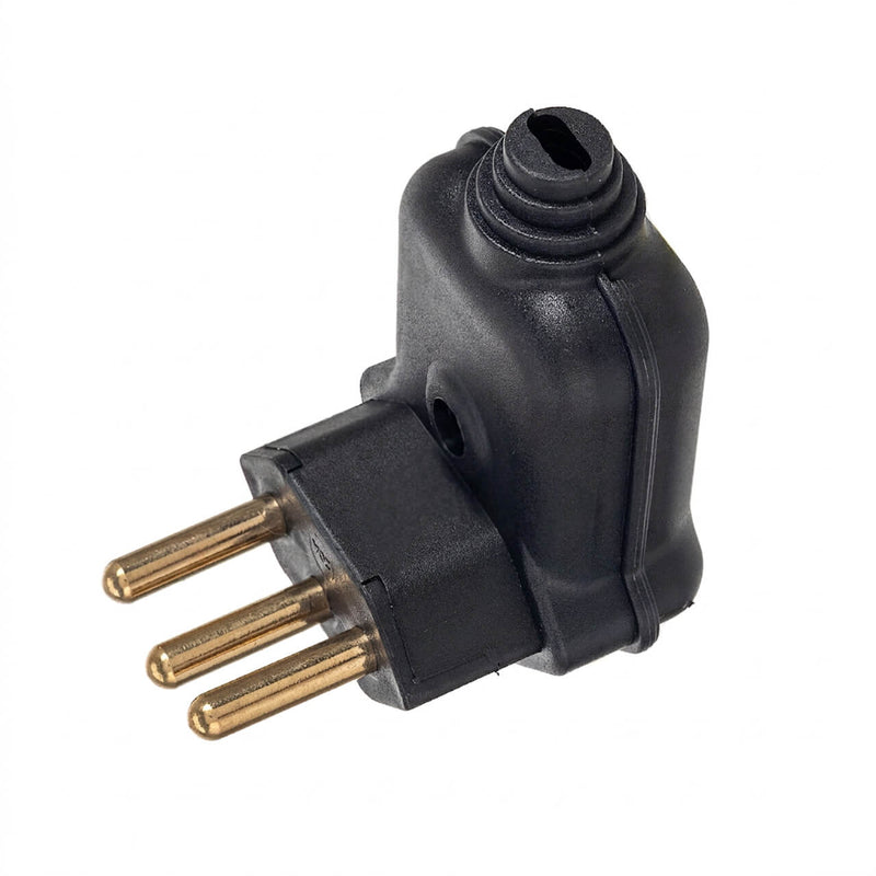 Kit com 10 Plug Macho Tomada Elétrica Tripolar 90 Graus Preto 20A