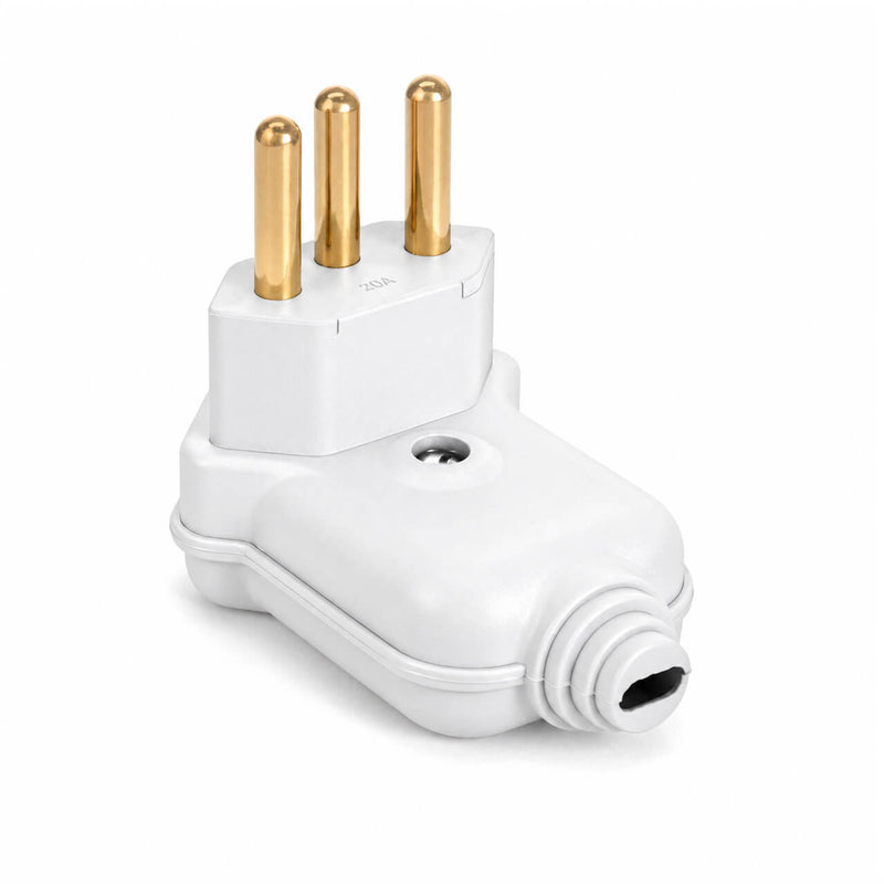 Plug Macho Tomada Elétrica Tripolar 90 Graus