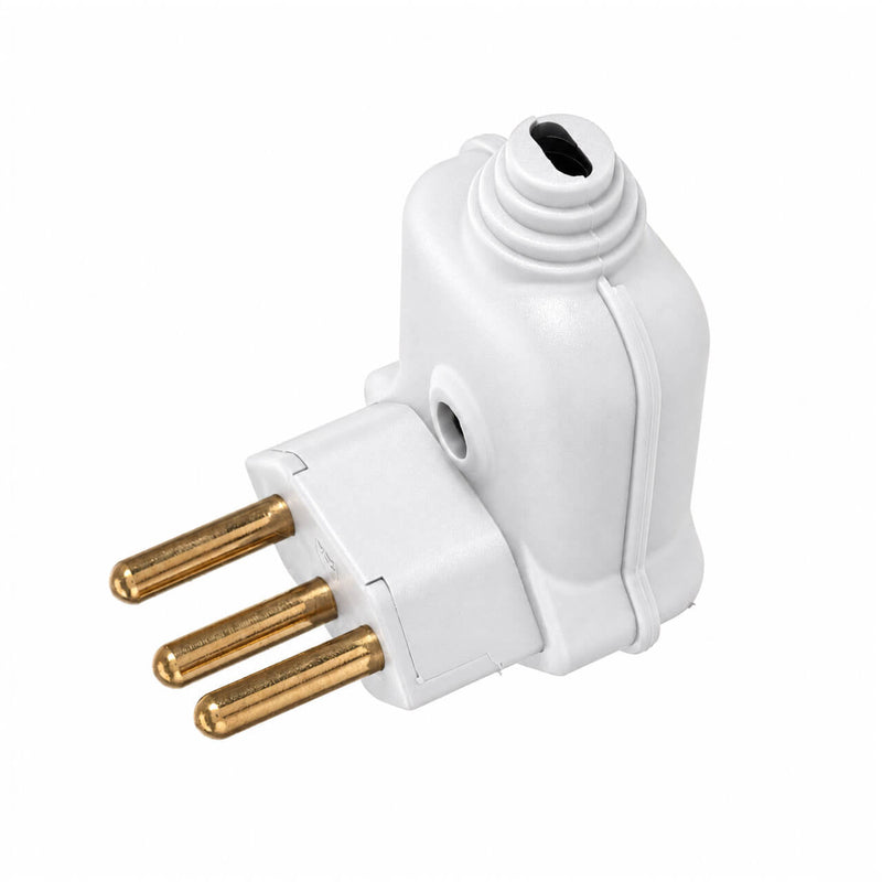 Plug Macho Tomada Elétrica Tripolar 90 Graus