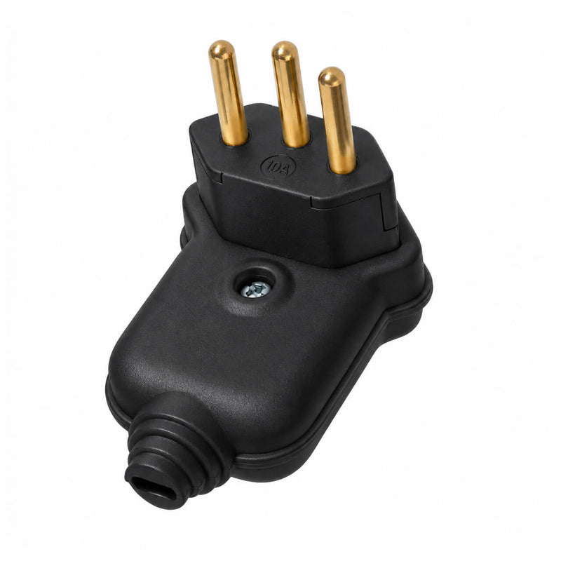 Plug Macho Tomada Elétrica Tripolar 90 Graus
