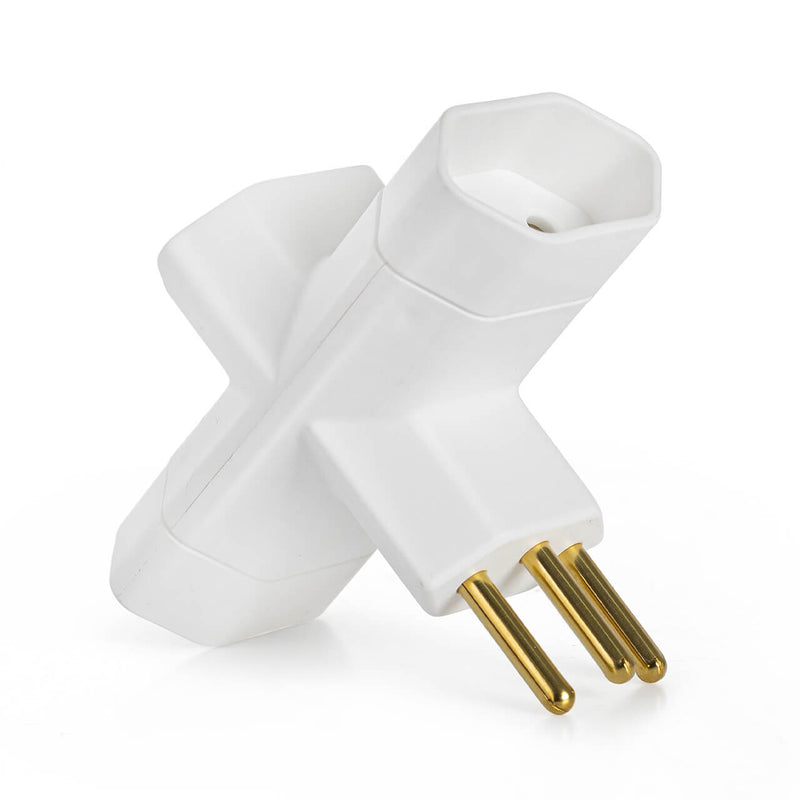 Kit com 10 Adaptador Benjamim T 3 Saídas 10A - Novo Padrão Branco