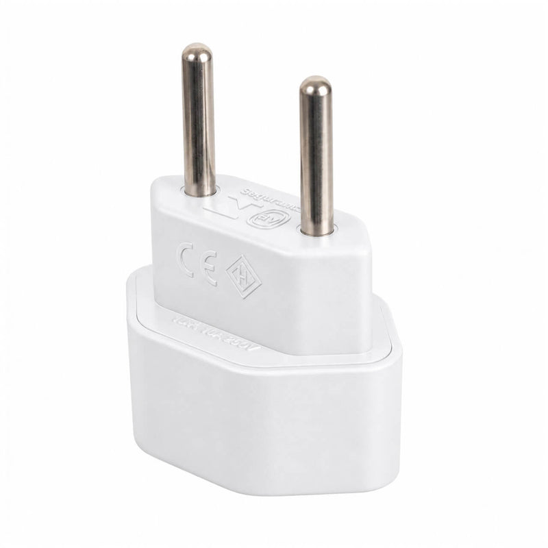 Kit com 5 Adaptador de Tomada Padrão Antigo para Novo Padrão 2 Pinos 10A Branco