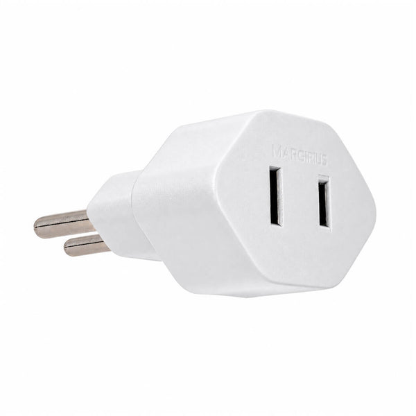 Kit com 10 Adaptador de Tomada Padrão Antigo para Novo Padrão 2 Pinos 10A Branco