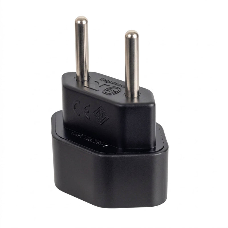 Kit com 5 Adaptador de Tomada Padrão Antigo para Novo Padrão 2 Pinos 10A Preto