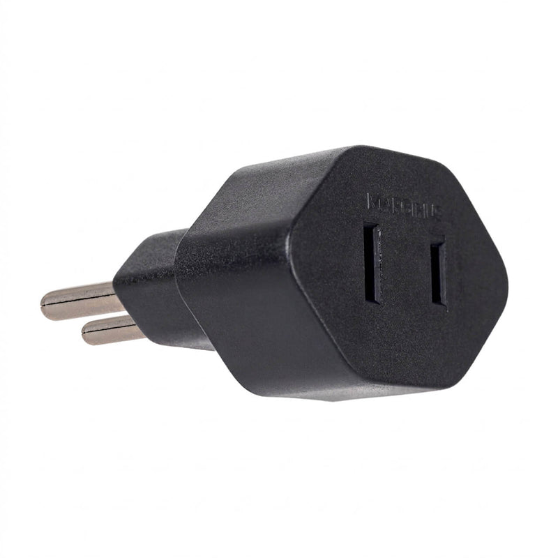 Kit com 5 Adaptador de Tomada Padrão Antigo para Novo Padrão 2 Pinos 10A Preto