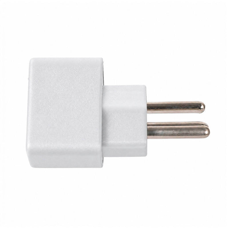 Kit com 10 Adaptador de Tomada Padrão Americano para Novo Padrão 3 Pinos 2P+T Branco