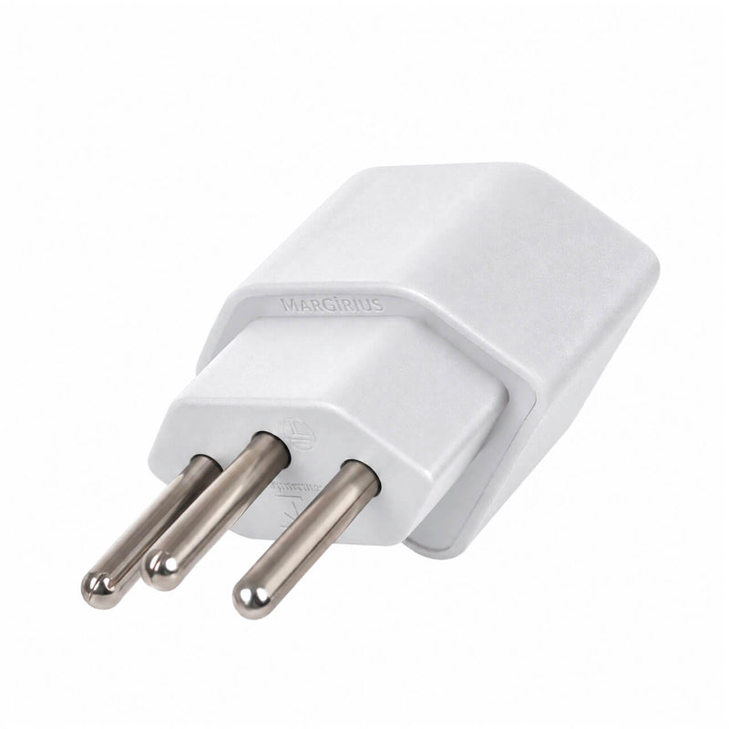 Kit com 5 Adaptador de Tomada Padrão Americano para Novo Padrão 3 Pinos 2P+T Branco