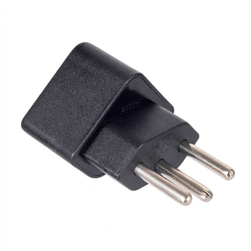 Kit com 10 Adaptador de Tomada Padrão Americano para Novo Padrão 3 Pinos 2P+T Preto