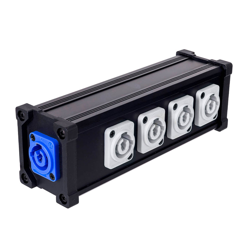 Régua PowerCon Tomadas com 1 Entrada e 4 Saídas Iluminação de Palco e Som