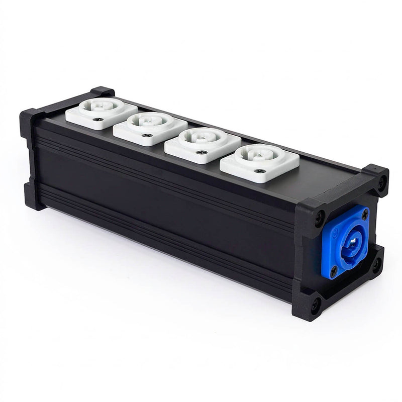 Régua PowerCon Tomadas com 1 Entrada e 4 Saídas Iluminação de Palco e Som