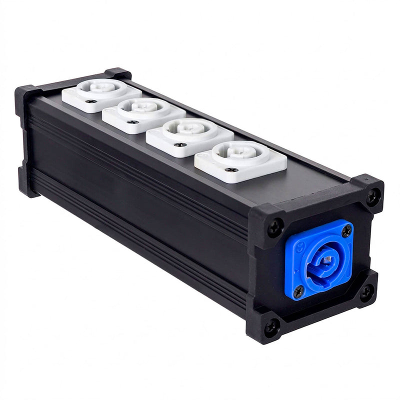 Régua PowerCon Tomadas com 1 Entrada e 4 Saídas Iluminação de Palco e Som