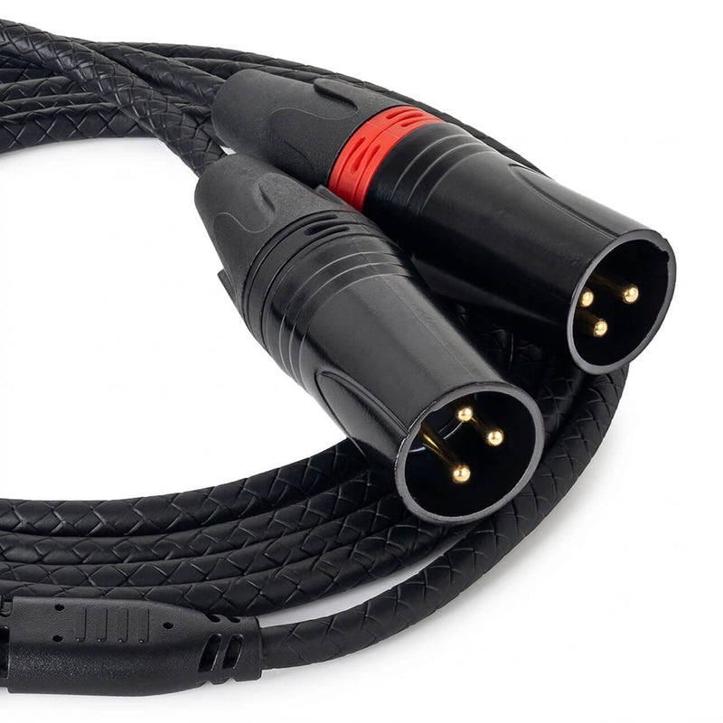 Cabo de Áudio USB-C para 2 XLR Macho L/R com DAC – Celular para Mesa de Som - 2 m