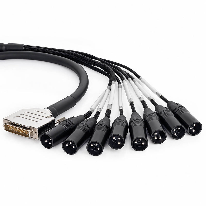 Cabo DB25 Macho para 8 XLR Macho - Multicabo de Áudio 8 Canais
