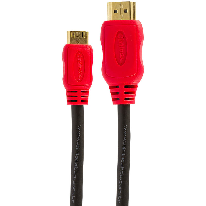 Cabo MINI HDMI para HDMI 1.4 Ultra HD 3D, 2 metros - Cirilo Cabos