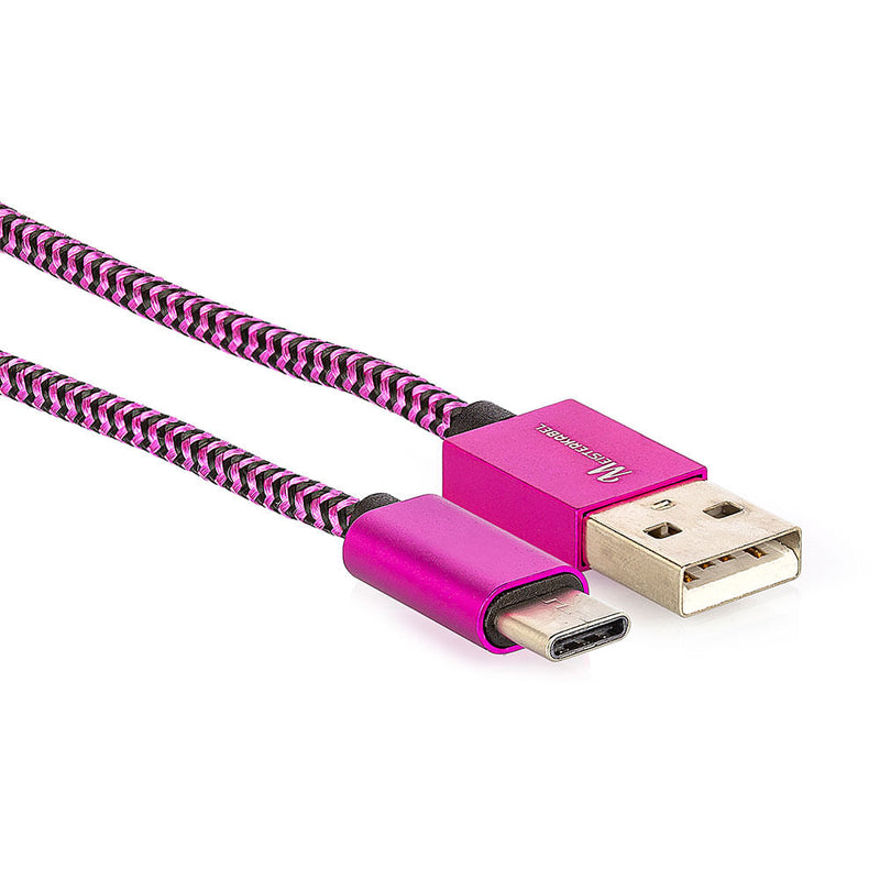 Cabo USB Tipo-C para USB Revestido com Tecido Trançado em Nylon