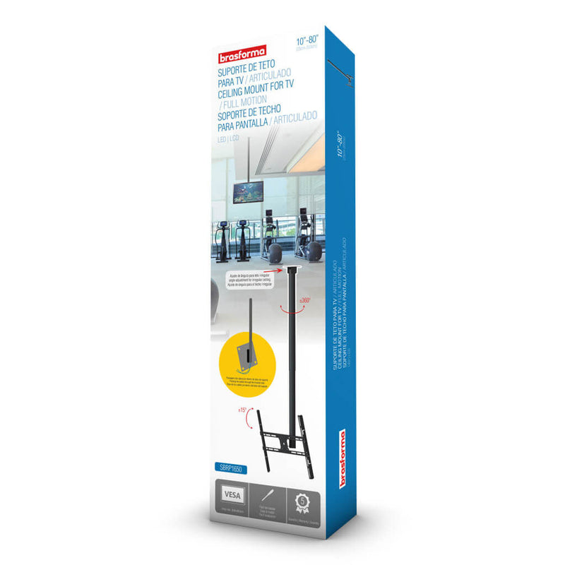 Suporte de Teto para TV - Articulado, Giros 360°, LCD - LED 10" -  80"