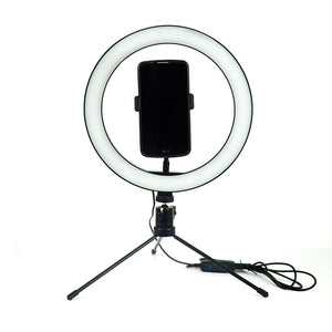 Ring Led Light com Tripé e Suporte para Celular 10 polegadas