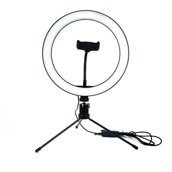 Ring Led Light com Tripé e Suporte para Celular 10 polegadas