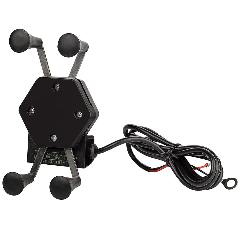 Suporte Com Carregador Usb Para Celular Gps Moto Universal
