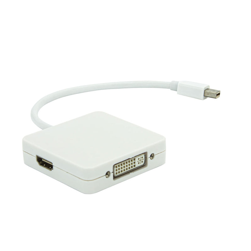 Adaptador Mini DisplayPort 3 em 1,  DVI, HDMI e DisplayPort