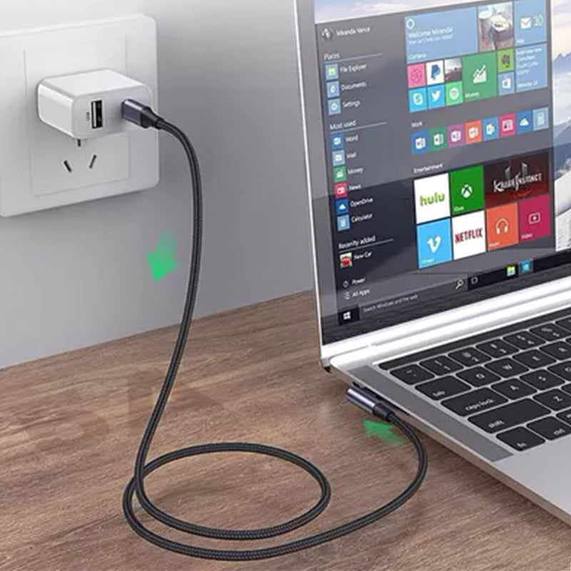 Kit com 10 Cabo USB-C ponta 90° graus Resolução 8K 60Hz e para Transferência de Dados - 1 metro