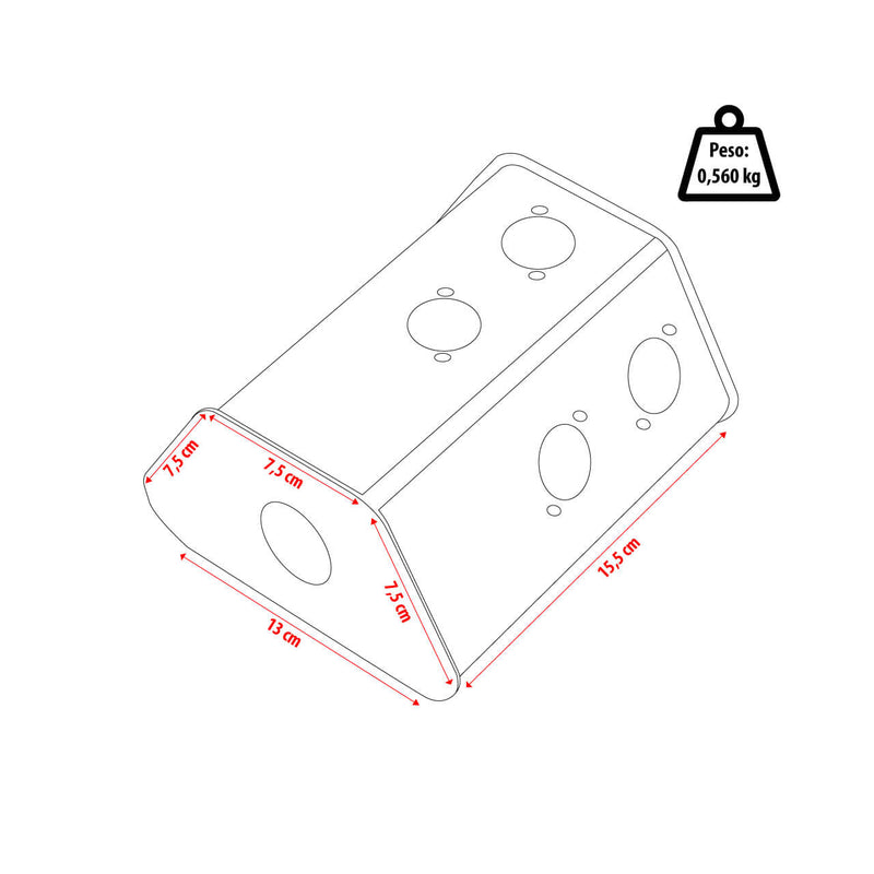 Caixa de Medusa Multicabos 6 vias Reforçada Profissional