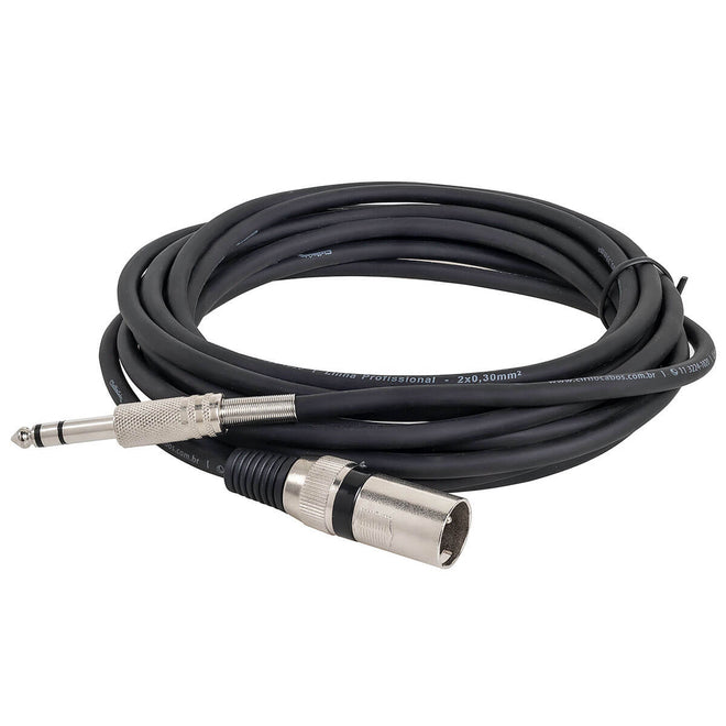 Cabo P10 para XLR Macho Estéreo