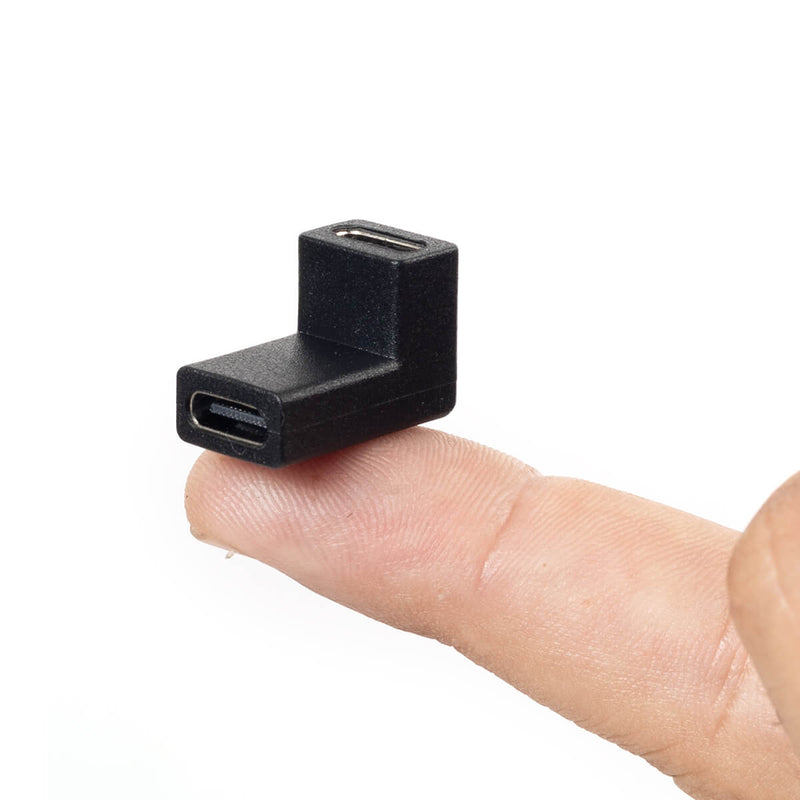 Adaptador Emenda USB-C 3.1 Fêmea L 90 Graus 10Gbps