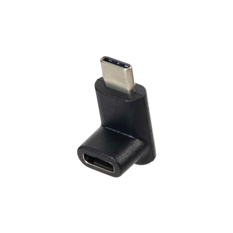 Adaptador USB-C 3.1 Macho para USB-C Fêmea 90° Graus para Cima - Preto