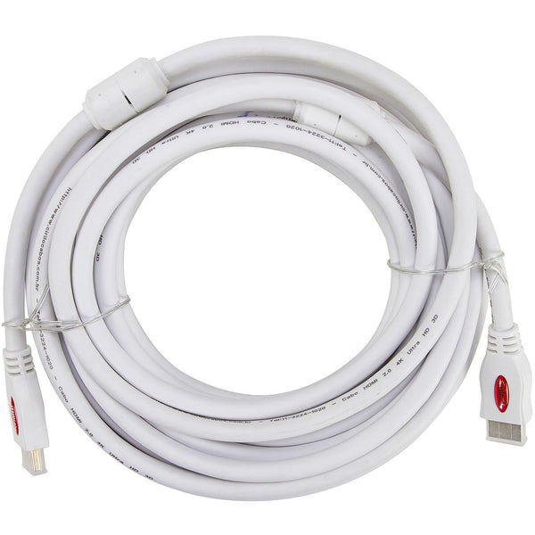 Cabo HDMI 2.0 4K Ultra HD 3D, Branco - 10 metros