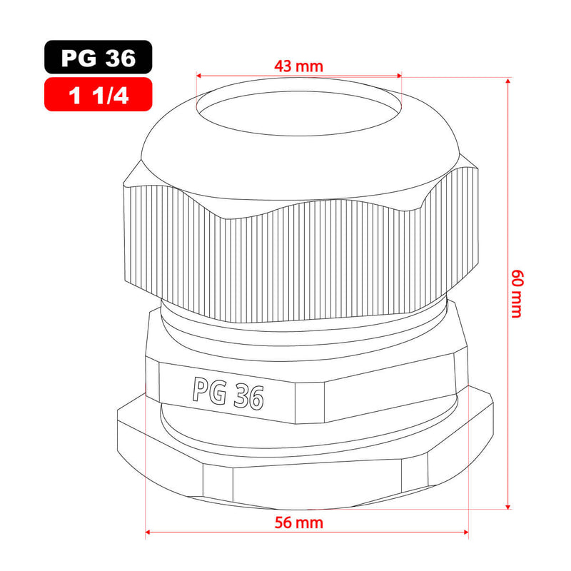 Conector Prensa Cabo Nylon Preto
