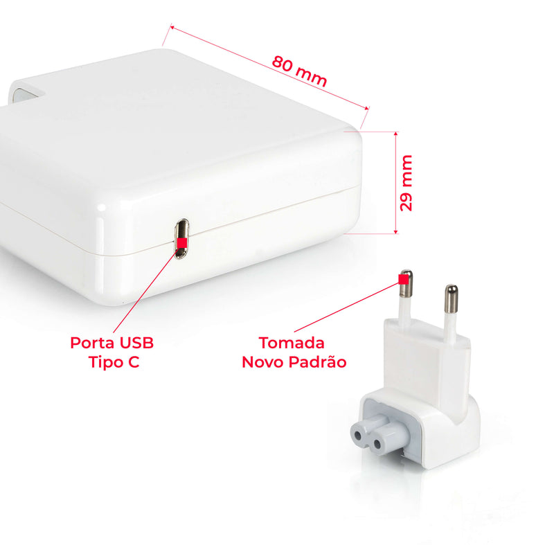 Fonte Carregador MacBook USB Tipo-C 87W