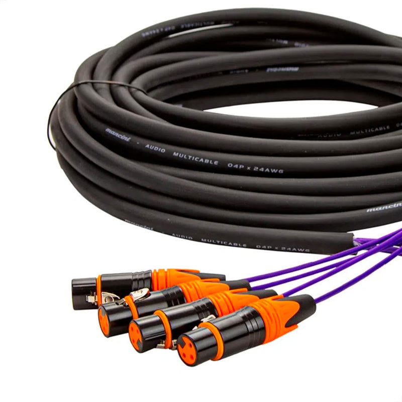 Multicabos 8 Vias com Conectores XLR Profissionais